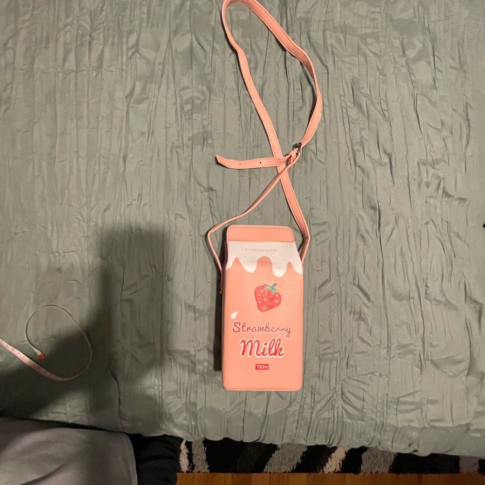 Strawberry Milk Themed Crossbody Bag